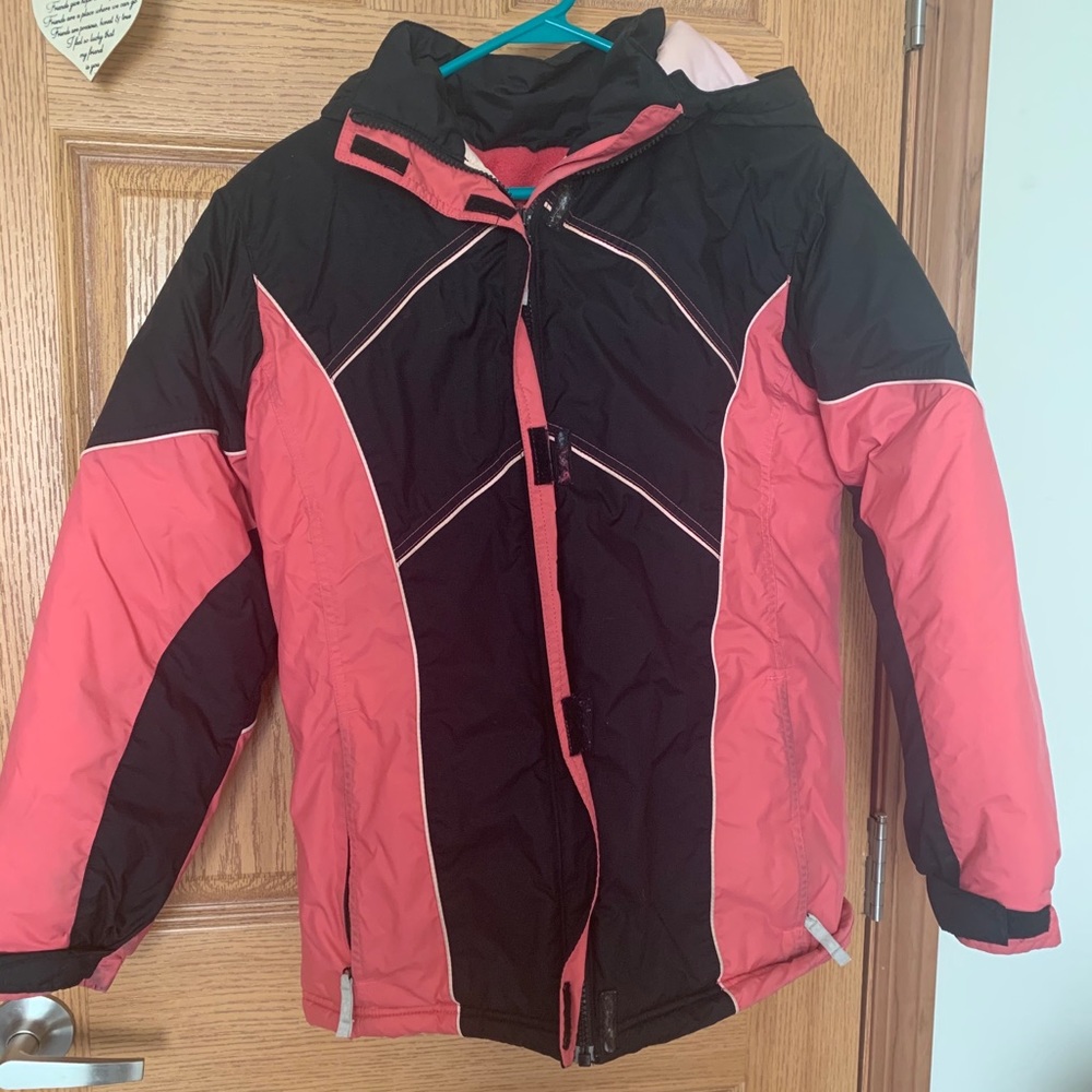 Black and pink coat